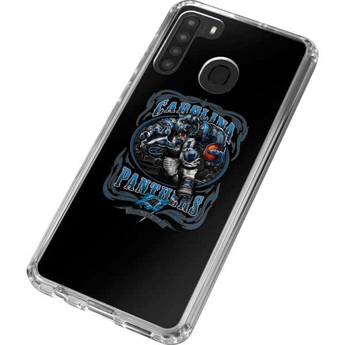 Liquid Blue NFL Carolina Panthers Running Back Galaxy A21 Clear Case
