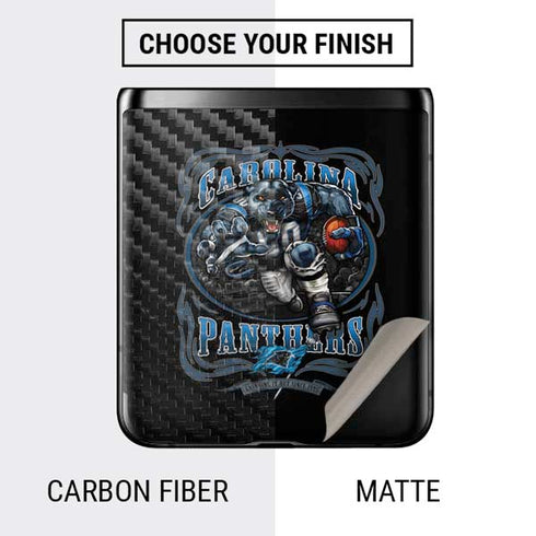 Liquid Blue NFL Carolina Panthers Running Back Galaxy Z Flip Skin