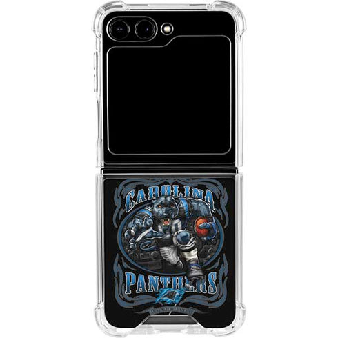 Liquid Blue NFL Carolina Panthers Running Back Galaxy Z Flip5 5G Clear Case