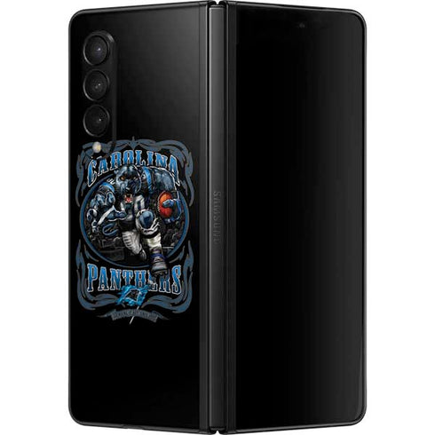Liquid Blue NFL Carolina Panthers Running Back Galaxy Z Fold3 5G Skin