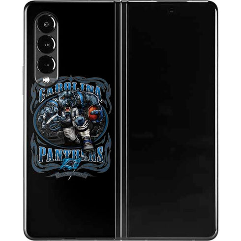 Liquid Blue NFL Carolina Panthers Running Back Galaxy Z Fold3 5G Skin