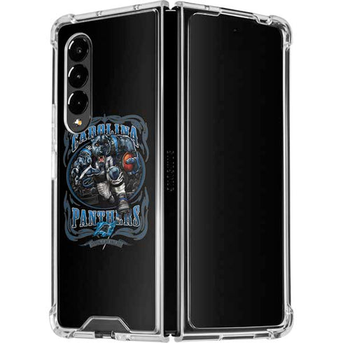 Liquid Blue NFL Carolina Panthers Running Back Galaxy Z Fold4 5G Clear Case