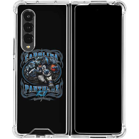 Liquid Blue NFL Carolina Panthers Running Back Galaxy Z Fold4 5G Clear Case