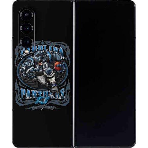 Liquid Blue NFL Carolina Panthers Running Back Galaxy Z Fold4 5G Skin