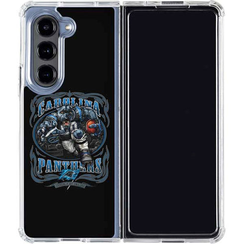 Liquid Blue NFL Carolina Panthers Running Back Galaxy Z Fold5 5G Clear Case