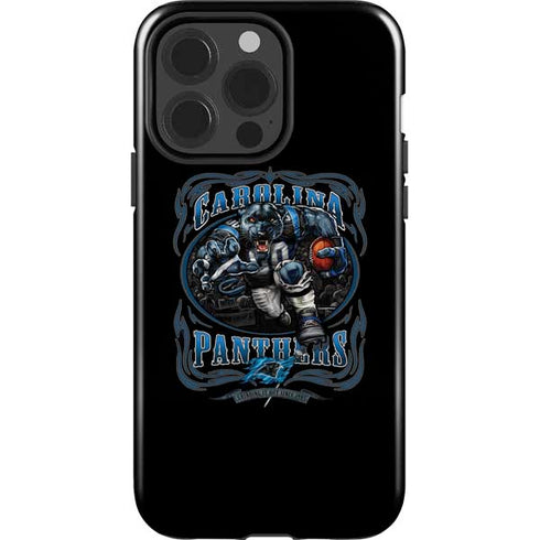Liquid Blue NFL Carolina Panthers Running Back iPhone 14 Pro Impact Case