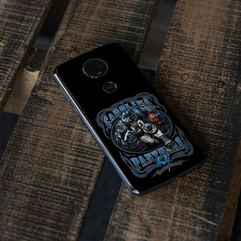 Liquid Blue NFL Carolina Panthers Running Back Moto E5 Plus Skin