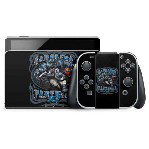 Liquid Blue NFL Carolina Panthers Running Back Nintendo Switch OLED (2021) Skin