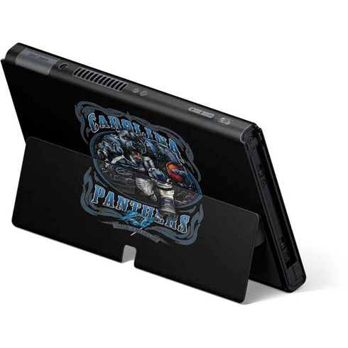 Liquid Blue NFL Carolina Panthers Running Back Nintendo Switch OLED (2021) Skin