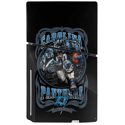 Liquid Blue NFL Carolina Panthers Running Back PS5 Slim Disk Console Skin