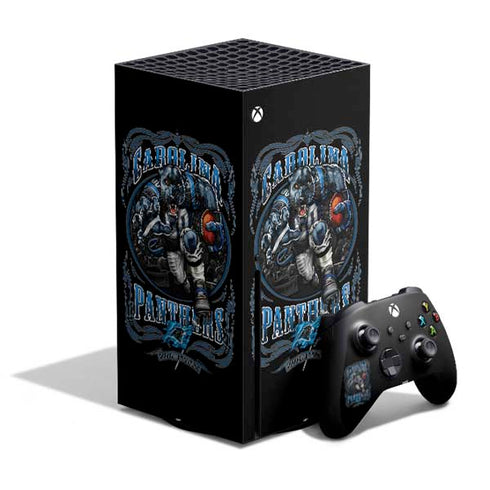 Liquid Blue NFL Carolina Panthers Running Back Xbox Series X Bundle Skin