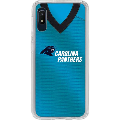 NFL Carolina Panthers Team Jersey Galaxy A10e Clear Case