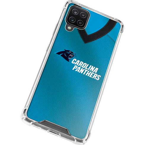 NFL Carolina Panthers Team Jersey Galaxy A12 Clear Case