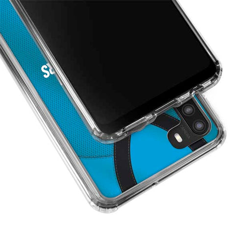 NFL Carolina Panthers Team Jersey Galaxy A21 Clear Case