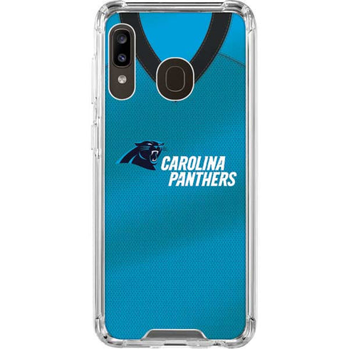 NFL Carolina Panthers Team Jersey Galaxy A30 Clear Case