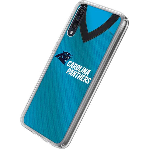 NFL Carolina Panthers Team Jersey Galaxy A50 Clear Case