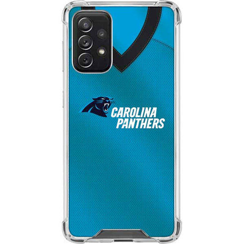 NFL Carolina Panthers Team Jersey Galaxy A72 5G Clear Case