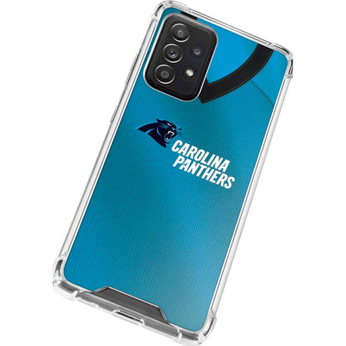 NFL Carolina Panthers Team Jersey Galaxy A72 5G Clear Case