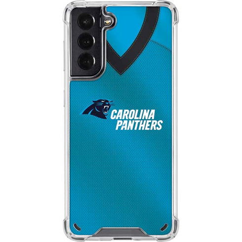 NFL Carolina Panthers Team Jersey Galaxy S21 5G Clear Case