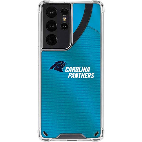 NFL Carolina Panthers Team Jersey Galaxy S21 Ultra 5G Clear Case