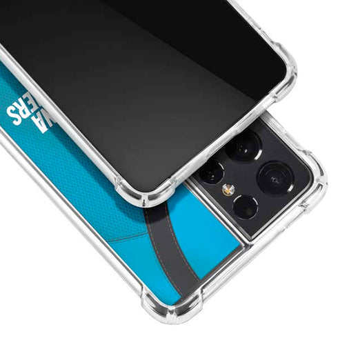 NFL Carolina Panthers Team Jersey Galaxy S21 Ultra 5G Clear Case