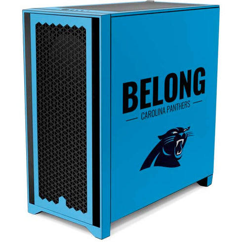 NFL Carolina Panthers Team Motto Corsair 4000D Tempered Glass Mid-Tower ATX Case Skin