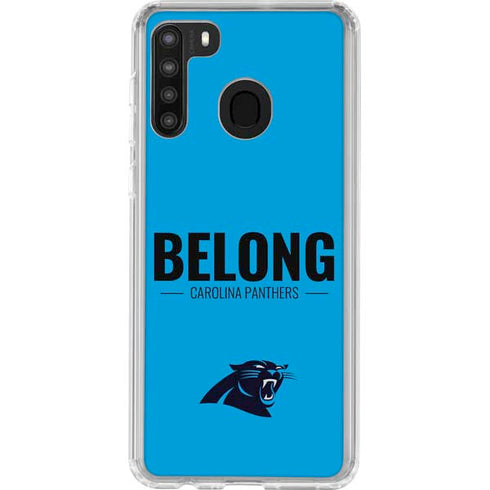 NFL Carolina Panthers Team Motto Galaxy A21 Clear Case
