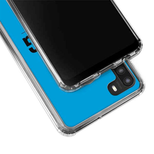 NFL Carolina Panthers Team Motto Galaxy A21 Clear Case