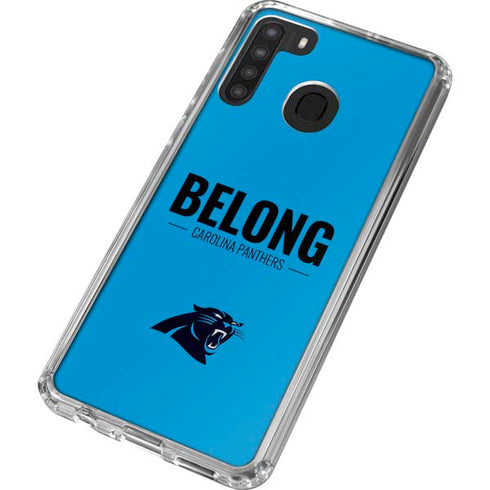 NFL Carolina Panthers Team Motto Galaxy A21 Clear Case