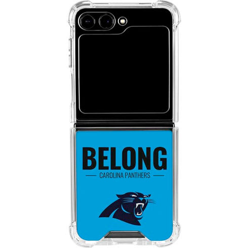 NFL Carolina Panthers Team Motto Galaxy Z Flip5 5G Clear Case