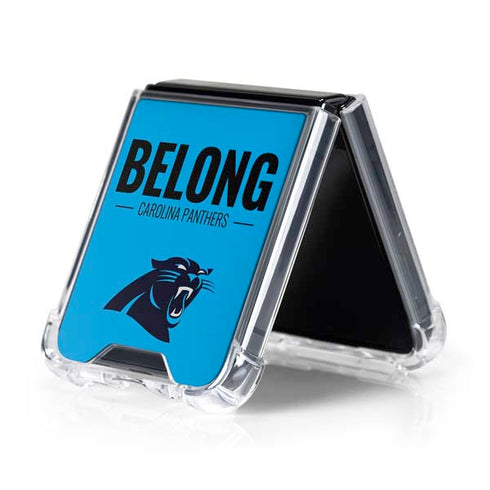 NFL Carolina Panthers Team Motto Galaxy Z Flip5 5G Clear Case