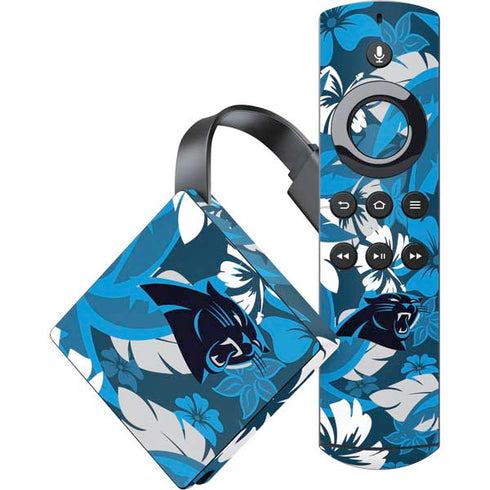 NFL Carolina Panthers Tropical Print Amazon Fire TV Skin
