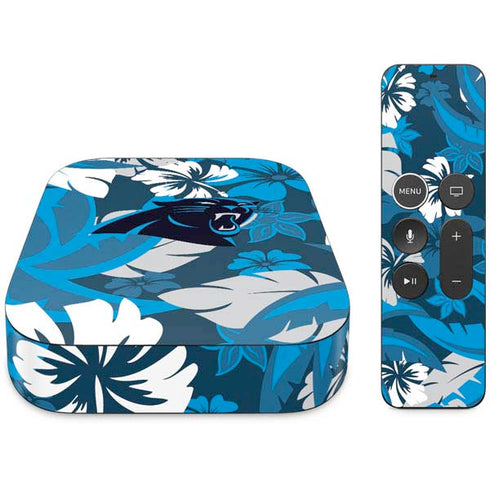 NFL Carolina Panthers Tropical Print Apple TV Skin