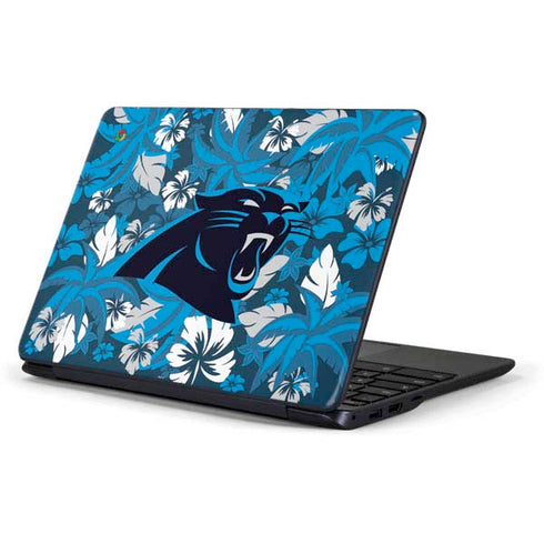 NFL Carolina Panthers Tropical Print Samsung Chromebook Skin