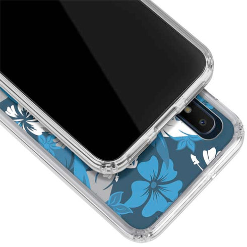NFL Carolina Panthers Tropical Print Galaxy A10e Clear Case