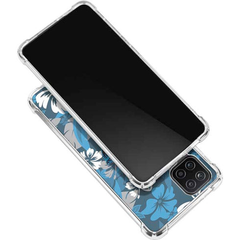 NFL Carolina Panthers Tropical Print Galaxy A12 Clear Case