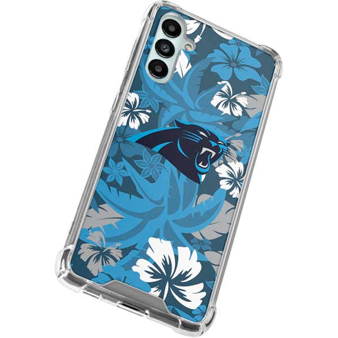 NFL Carolina Panthers Tropical Print Galaxy A15 5G Clear Case