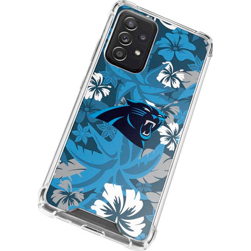NFL Carolina Panthers Tropical Print Galaxy A52 5G Clear Case