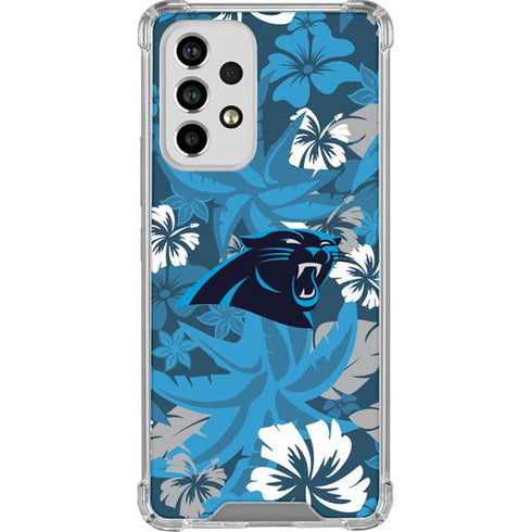 NFL Carolina Panthers Tropical Print Galaxy A53 5G Clear Case