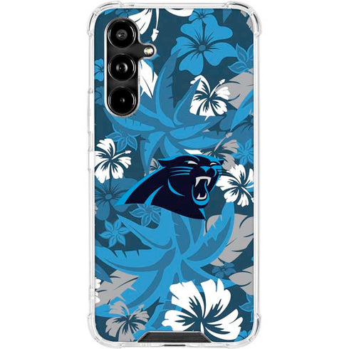 NFL Carolina Panthers Tropical Print Galaxy A54 5G Clear Case