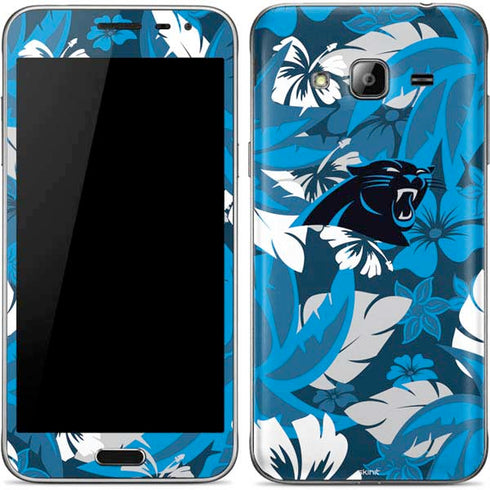 NFL Carolina Panthers Tropical Print Galaxy J3 Skin