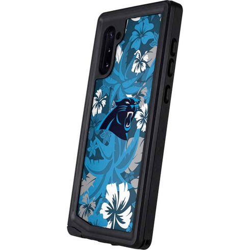 NFL Carolina Panthers Tropical Print Galaxy Note 10 Waterproof Case