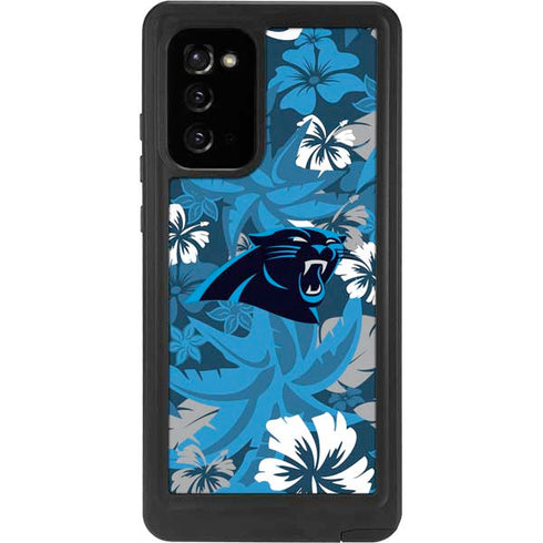 NFL Carolina Panthers Tropical Print Galaxy Note20 5G Waterproof Case