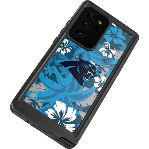 NFL Carolina Panthers Tropical Print Galaxy Note20 Ultra 5G Waterproof Case