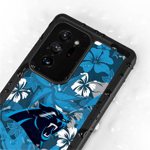 NFL Carolina Panthers Tropical Print Galaxy Note20 Ultra 5G Waterproof Case