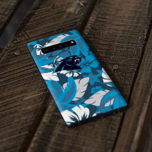 NFL Carolina Panthers Tropical Print Galaxy S10 Plus Skin
