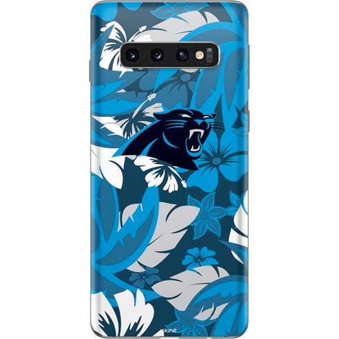 NFL Carolina Panthers Tropical Print Galaxy S10 Skin