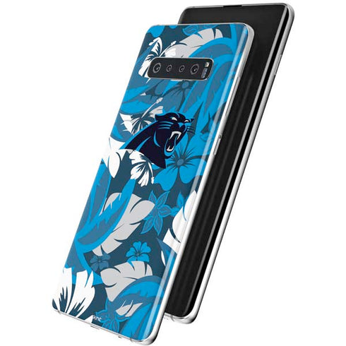 NFL Carolina Panthers Tropical Print Galaxy S10 Skin