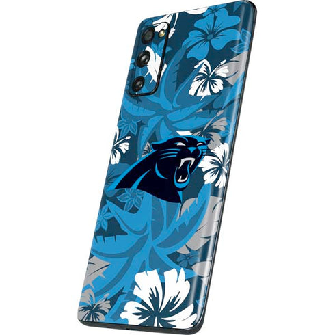 NFL Carolina Panthers Tropical Print Galaxy S20 Fan Edition Skin