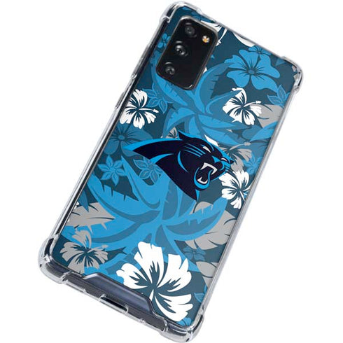 NFL Carolina Panthers Tropical Print Galaxy S20 FE Clear Case